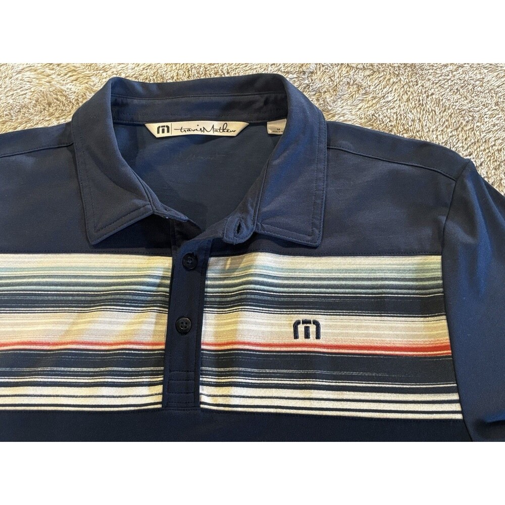 Travis Mathew Striped Golf Polo - Medium